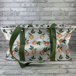 Thirty One Deluxe Utility Tote Peach Paradise Large Organizing Storage NEW